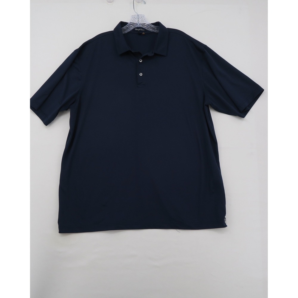 Straight Down Mens XXL Navy Blue Short Sleeve Performance Golf Polo Shirt UPF 15